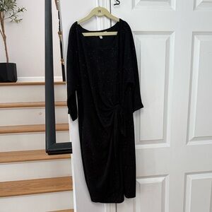 Robbie Bee Petite Glitter Side-Knot Dress